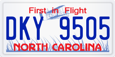 NC license plate DKY9505