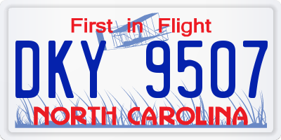 NC license plate DKY9507