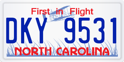 NC license plate DKY9531