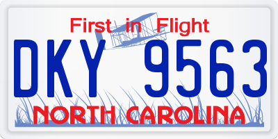 NC license plate DKY9563
