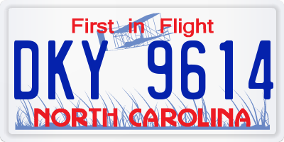 NC license plate DKY9614