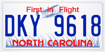 NC license plate DKY9618