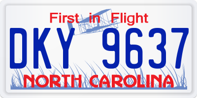 NC license plate DKY9637