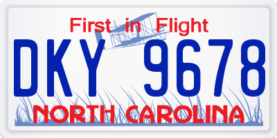 NC license plate DKY9678