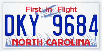 NC license plate DKY9684