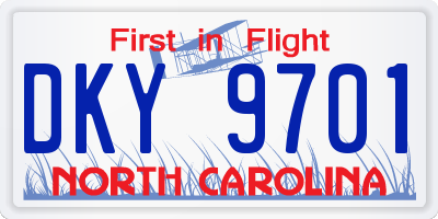 NC license plate DKY9701