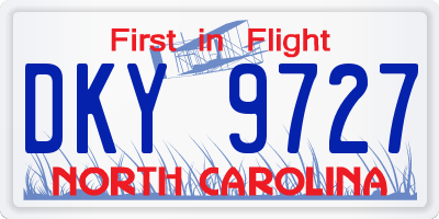 NC license plate DKY9727