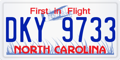 NC license plate DKY9733