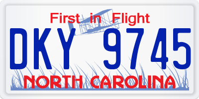 NC license plate DKY9745
