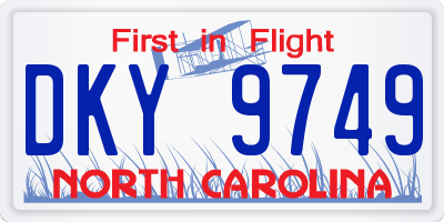 NC license plate DKY9749