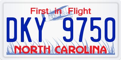 NC license plate DKY9750