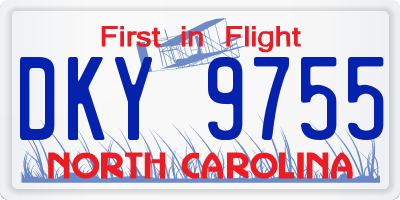 NC license plate DKY9755