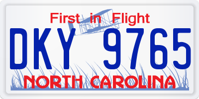 NC license plate DKY9765
