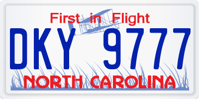 NC license plate DKY9777
