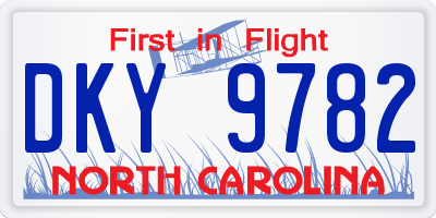 NC license plate DKY9782