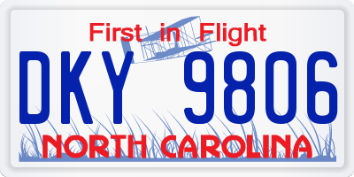 NC license plate DKY9806
