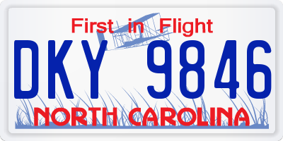 NC license plate DKY9846