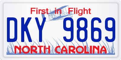 NC license plate DKY9869