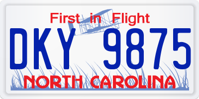 NC license plate DKY9875