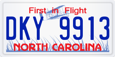 NC license plate DKY9913