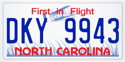 NC license plate DKY9943