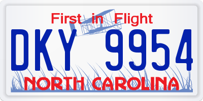 NC license plate DKY9954