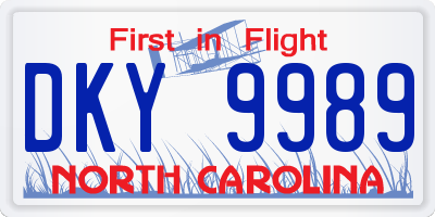 NC license plate DKY9989