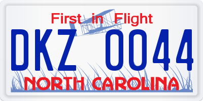 NC license plate DKZ0044