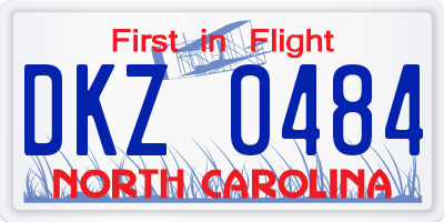 NC license plate DKZ0484