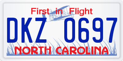 NC license plate DKZ0697