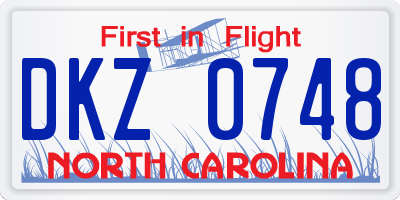 NC license plate DKZ0748