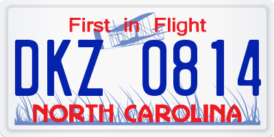 NC license plate DKZ0814