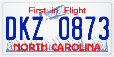 NC license plate DKZ0873