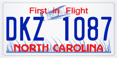 NC license plate DKZ1087