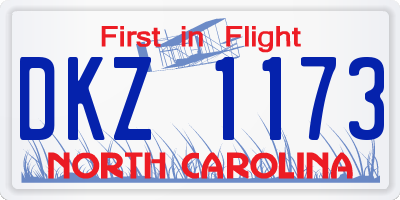 NC license plate DKZ1173