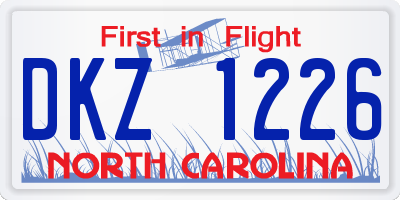 NC license plate DKZ1226