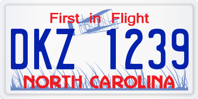 NC license plate DKZ1239