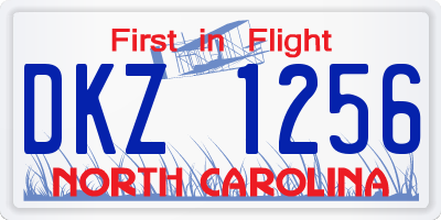 NC license plate DKZ1256