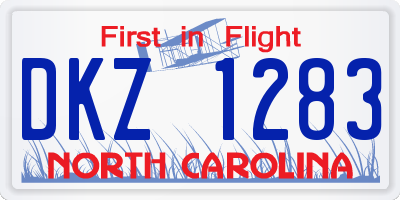 NC license plate DKZ1283