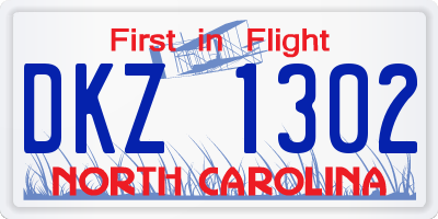 NC license plate DKZ1302