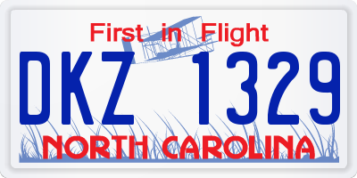 NC license plate DKZ1329