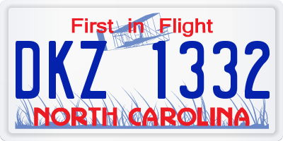 NC license plate DKZ1332
