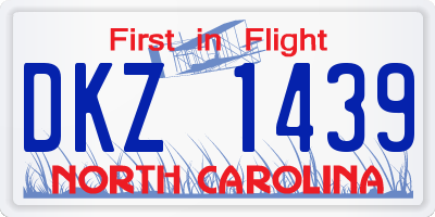 NC license plate DKZ1439