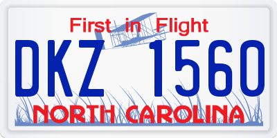 NC license plate DKZ1560
