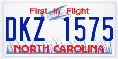 NC license plate DKZ1575