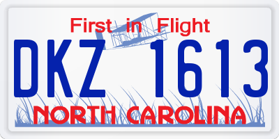 NC license plate DKZ1613