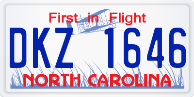 NC license plate DKZ1646