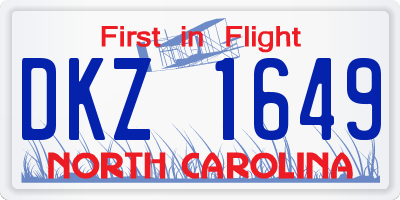 NC license plate DKZ1649