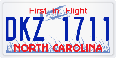 NC license plate DKZ1711