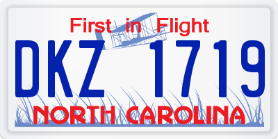 NC license plate DKZ1719